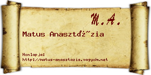 Matus Anasztázia névjegykártya